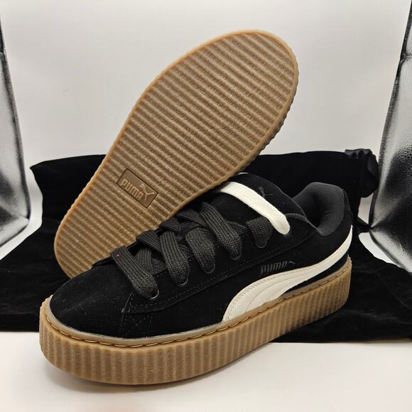 PUMA X RIHANNA WOMEN'S 10 CREEPER FENTY SNEAKERS BLACK SUEDE - Picture 1 of 8